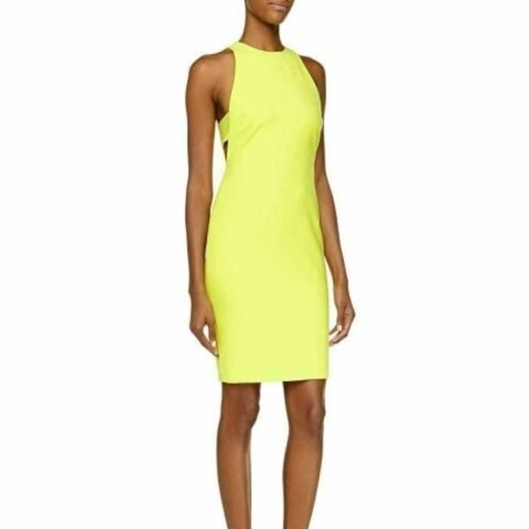 NEW Elizabeth and James Oriana Side Cutout Neon Yellow 37" - size 4 - Picture 1 of 6